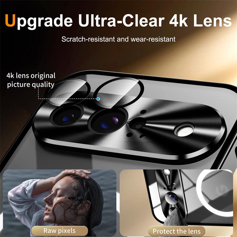 Aluminiumlegierungsrahmen, transparente magnetische Hülle für Google Pixel 9 Pro XL 8 Pro 7A, kabelloses Laden, schlanke, stoßfeste, transparente Acryl-Telefonabdeckung