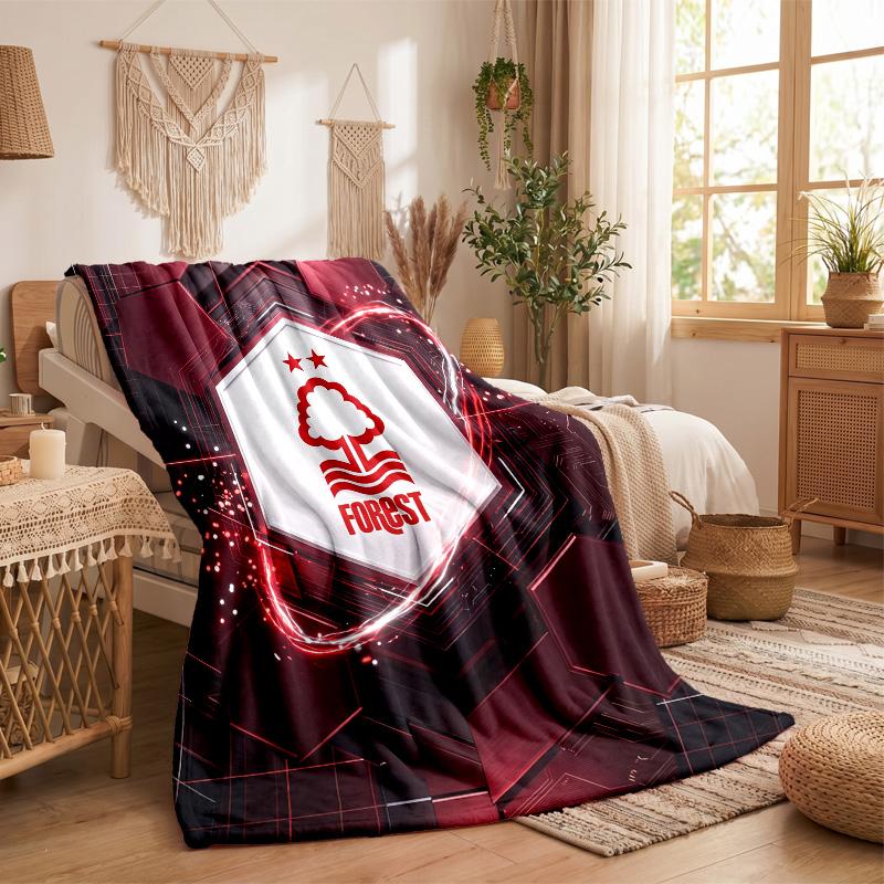 Coperta in Flanella con Stampa Calcio Nottingham Forest Morbida Calda Coperta da Divano Letto per Casa Ufficio Camera da Letto
