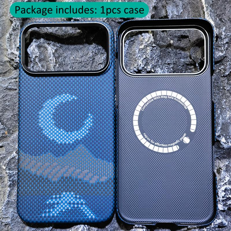 Magsafe Pouzdro na telefon z aramidového vlákna z uhlíkové tkaniny pro IPhone 17 Pro Max Magnetické magnety Bezdrátové nabíjení Skořepina Nárazuvzdorný Ochranný kryt