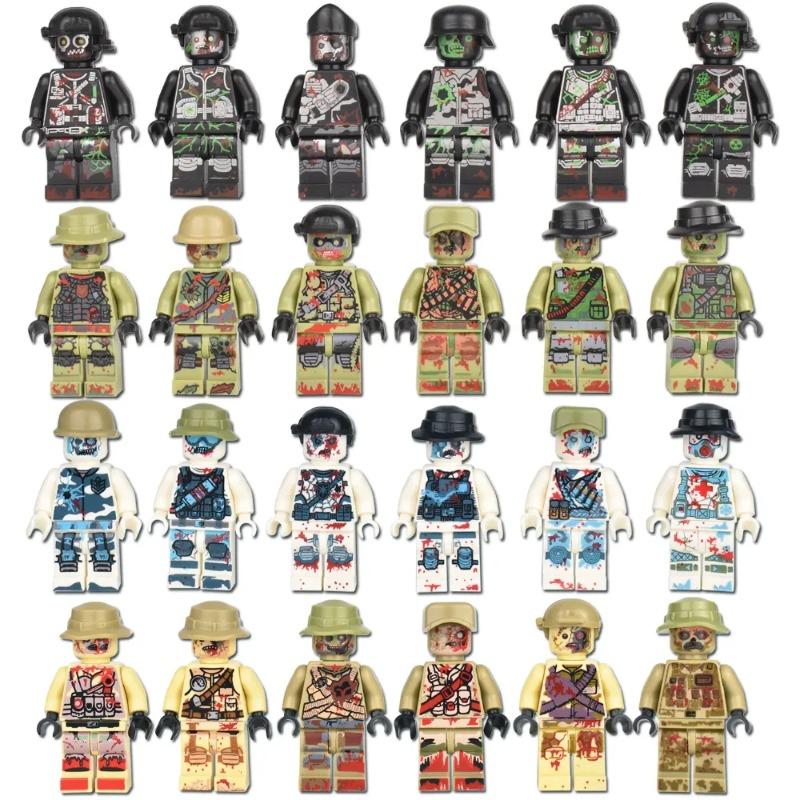 Bai Fen Bai Toys Military Zombie Building Blocks Ghost Special Police Wolf Warrior Special Forces Mutant Zombie Police Assembling Party Toys