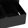 Straw Organizer 3 Compartment Iron Straw Chopstick Storage Kitchen Utensil Holder with Bottom Drain for Countertop Cabinet Black
