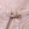 Early Spring Chic: Jacquard Light Luxury Apricot Plus Size Round Neck Three-Quarter Sleeve Women's T-shirt