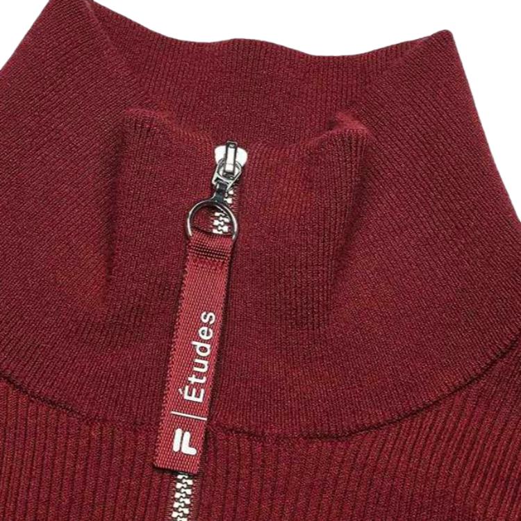 New FILA X ETUDES Sweater Women's Song Wei Wang Burgundy F11W516401F-WI