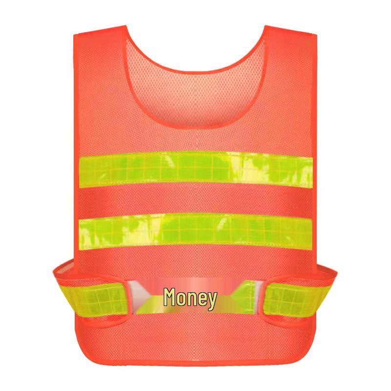 Fluorescent Safety Vest with Reflective Print for Construction, Road, and Sanitation Workers