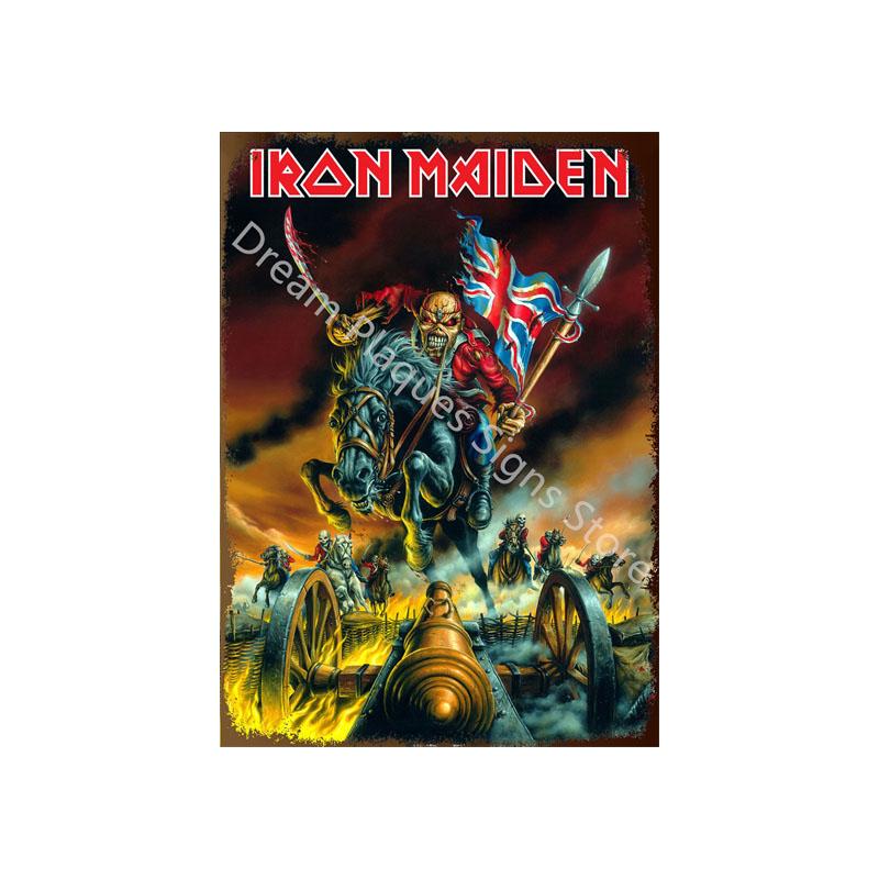 Offizielles Iron Maiden Book of Souls Metallschild (20 x 30 cm), Vintage-Rockband-Poster, Wanddeko für Bar, Pub, Männerhöhle oder Zuhause 20x30cm（7.8x11.8inch）