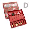 Christmas Spoon Set Cute Coffee Spoon Creative Stirring Spoon Fork Dessert Fork Christmas Gift Box Cutlery 4-Piece