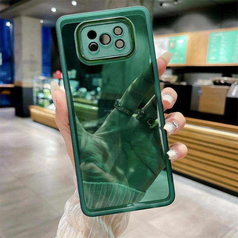 

Прозрачный силиконовый чехол для Xiaomi Mi Poco X3 Pro Nfc X5 Pro Poko X 3, защитное стекло для объектива Pocox3 Pocox5 X3pro X3nfc Poco x3 Pro зелёный