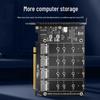 PCIe X16 Quad M.2 NVMe Expansion Card - 4-Bay RAID, Supports Software RAID, 2TB per Drive.