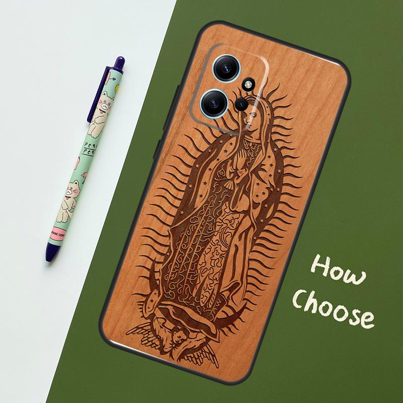 Buddha Jesus Guadalupe Wood Case For Xiaomi Redmi Note 13 10 11 12 14 15 Pro Plus Cover For Redmi 15C 15 14C 10C 12C 13C