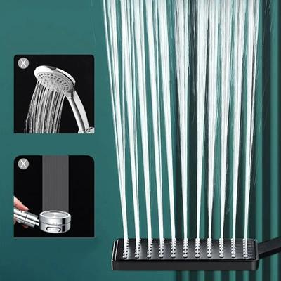 Square Shower Head With Enlarged Water Outlet Shower Bathroom Thickened Super Pressurized and Shatter-resistant Shower Head Set