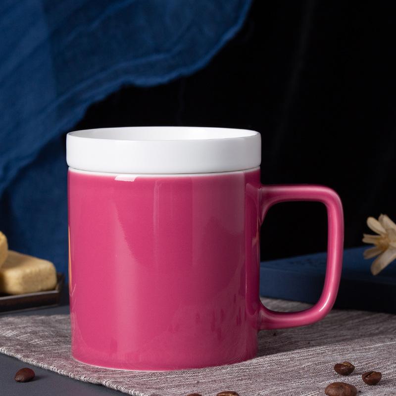 

Minimalist Creative Original TeaCup Ceramic Mug Lid Biscuits Scented Tea Cup Water Cup Office Gift Practical High Quality TeaCup 301-400ml