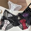 2025 Romantic High-Cut Lace Panties for Women - Luxurious, Sexy Thongs with Antibacterial Cotton