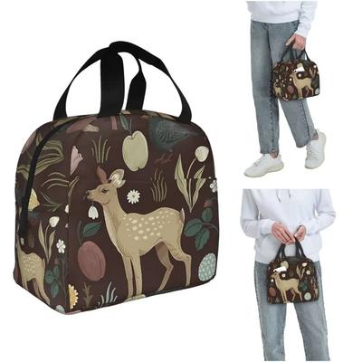 Forest Little Animals Pattern Insulated Lunch Bag for Women Children Portable Food Boxes Thermal Lunch Box Tote