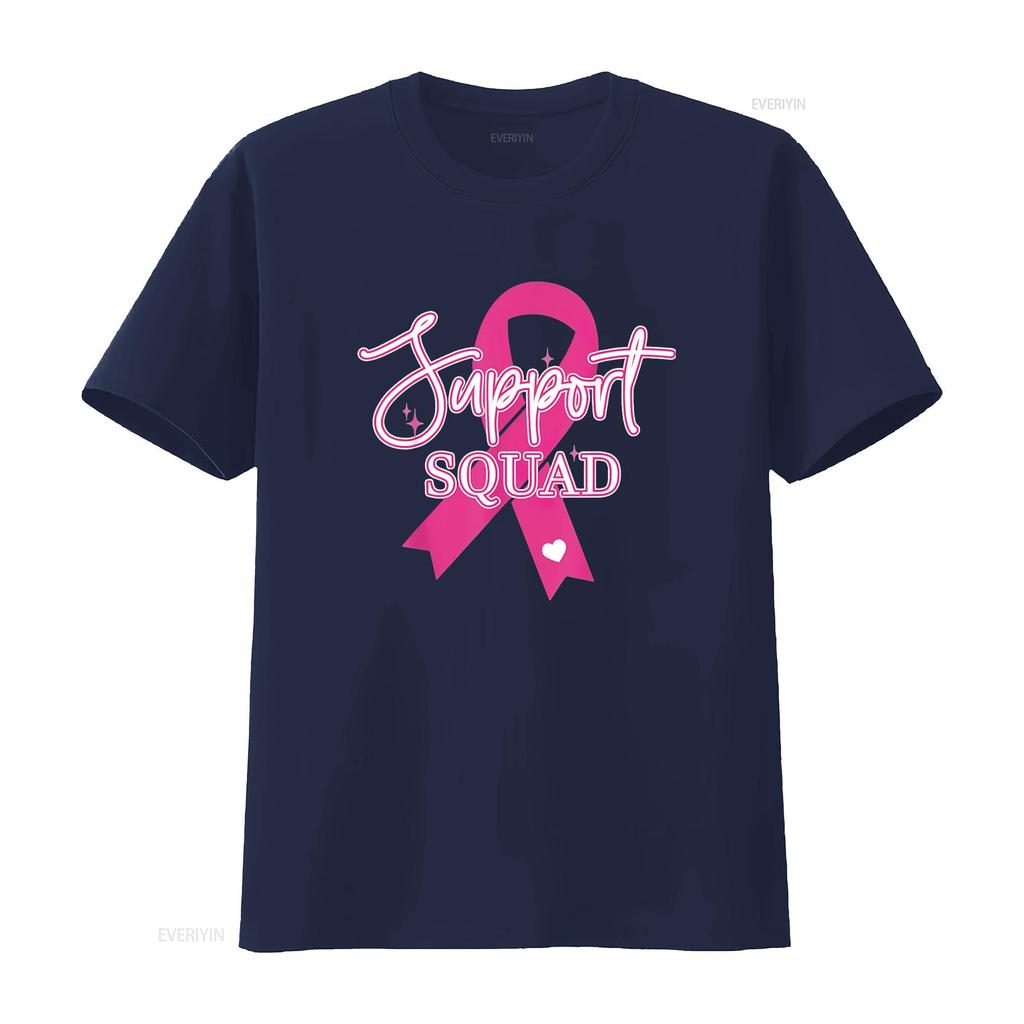 Womens Support Squad Breast Cancer T Shirt Black vintage Washed streetwear Top For Everyday Wear graphic Unisex fashion homme