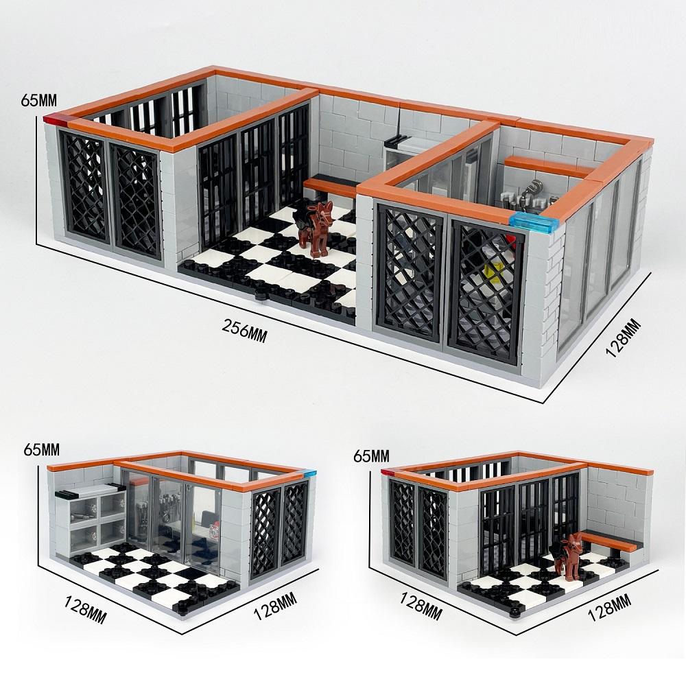 302 DELAR Fängelsestad Polisstation Förhörsrum Mini Actionfigurer Set Leksaker Tillbehör Byggklossar Tegelstenar Leksaker