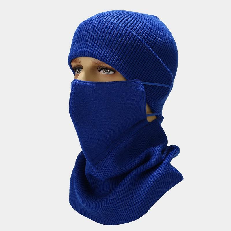 

Осенне-зимний комплект для защиты от холода: шапка, шарф, маска; мужская и женская вязаная велосипедная шапка-маска-шарф; цельный комплект