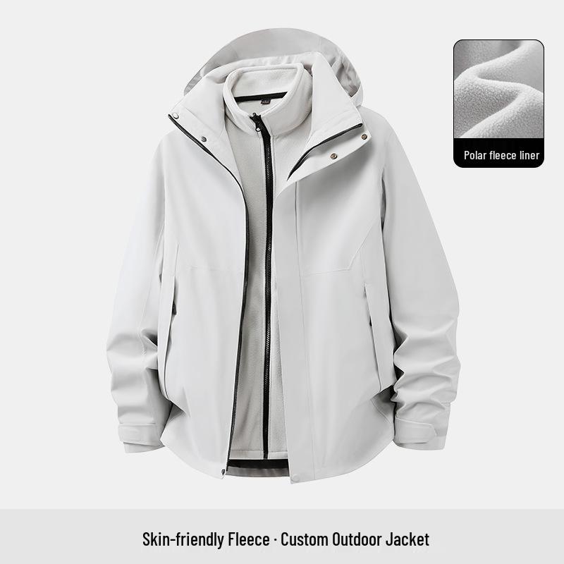 Custom 3-in-1 Down Jacket with Logo for Autumn/Winter – Thick Employee Uniform Outerwear