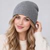 Rhinestone Decor Warm Winter Hat Stretchy Fit Winter Knitted Cap  Outdoor Streetwear
