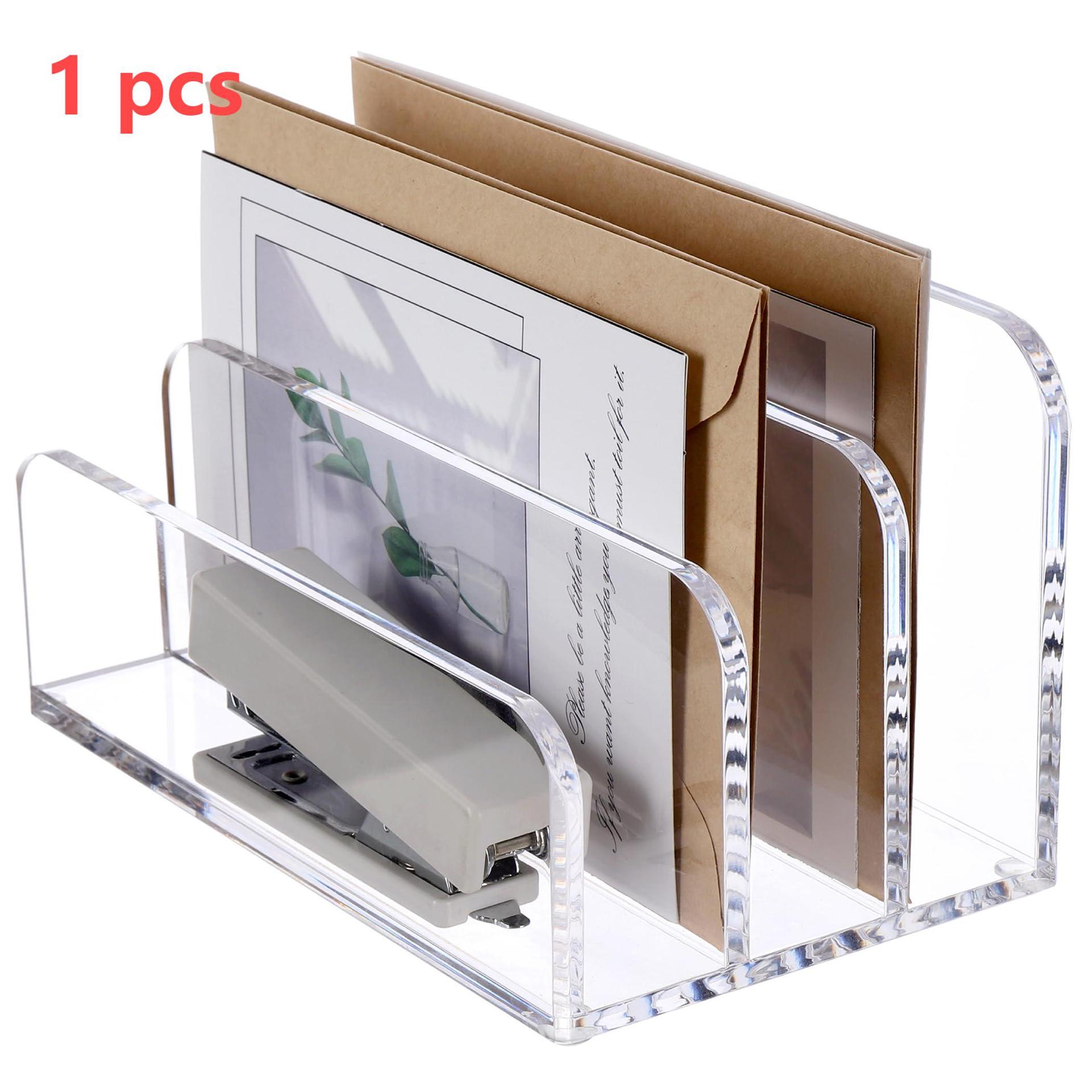 Acrylic Three-Slot Desktop File Organizer