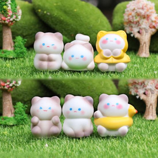 Mini Figurine de Chat en Résine Micro Statue de Chat Cartoon Animaux Minuscules Artisanat pour Paysage de Mousse DIY Maison de Poupées Décor de Jardin Gâteau d'Anniversaire