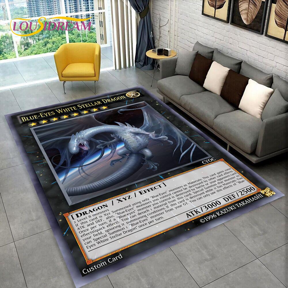 3D Monster Gold Card Cartoon Yu-Gi-Oh Anime dack magician Game Carpet Rug for Bedroom Living Room Home Sofa Decoration,Floor Mat 40x60cm( 15x23in )