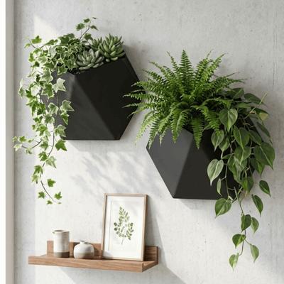 Geometric Wall Hanging Planter 3D Printed Growing Pots Minimalist Succulent Plant Basin  Office