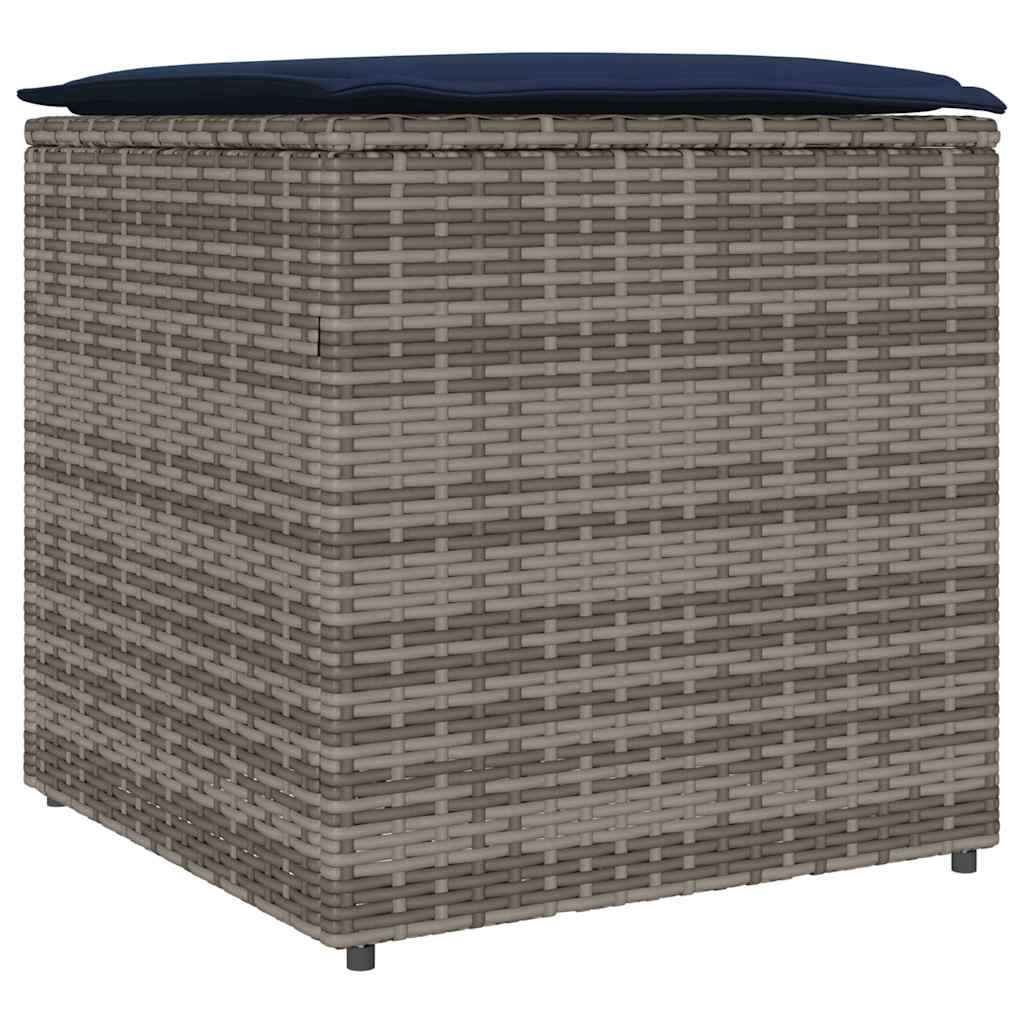 Storage Cushion Box in Grey 50 x 50 x 50 cm Poly Rattan