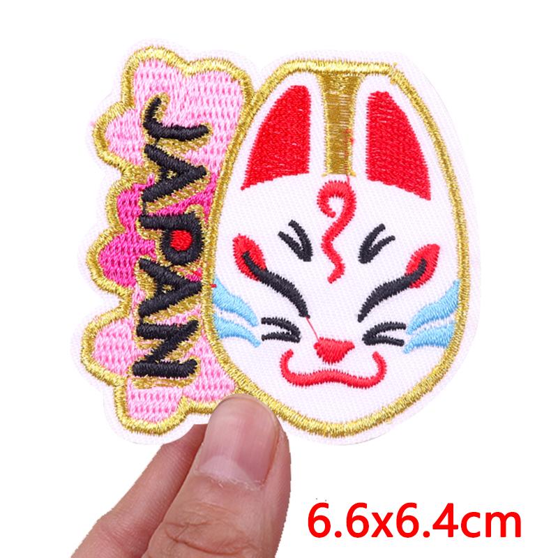 Cherry Blossoms Mount Fuji Patch Cartoon Japan Anime Embroidered Patch Iron On Patches For Clothing Thermoadhesive Patches DIY