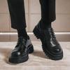 Autumn New Designer Big Head Platform Shoes for Men Fashion Casual Korean Cow Leather Shoes Male Lace Increase Dress Shoe Man