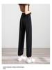 Women's Summer Ice Silk Blue Wide-Leg Mosquito-Proof Cuffed Casual Pants