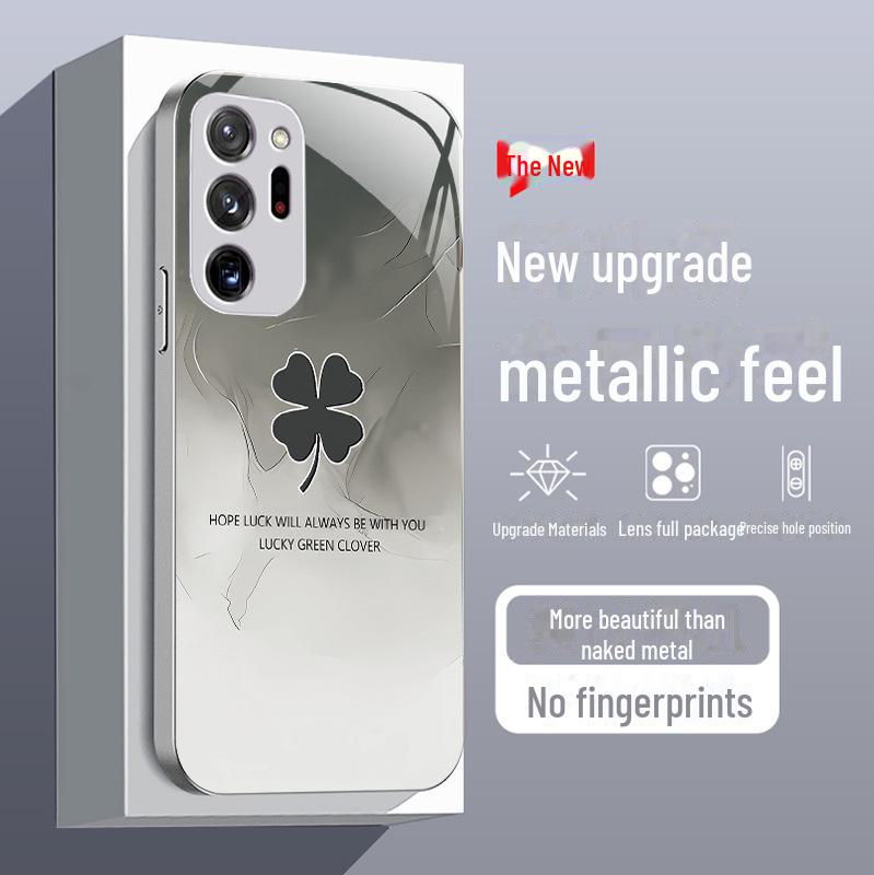 Pouzdro z tekutého skla pro Samsung Galaxy Note 20 a Note 9 Lucky Clover, prémiový kreativní design A01