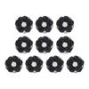 Fabric Flower Appliques with Layered Construction and Center Clusters, Set of Ten for Garments, Hair Accessories and Crafts