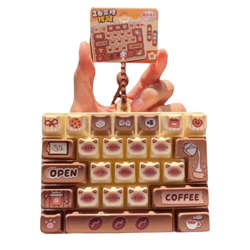 Transparent Dual-Tone Mini Keyboard Pendant 26-Key Keyboard Keychain Children's Bag
