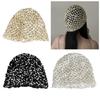 Reflective Sequined Hat Stackable Design Comfortable Pullover Hollowout Hat For Women Daily and Evening Party Photo Wear