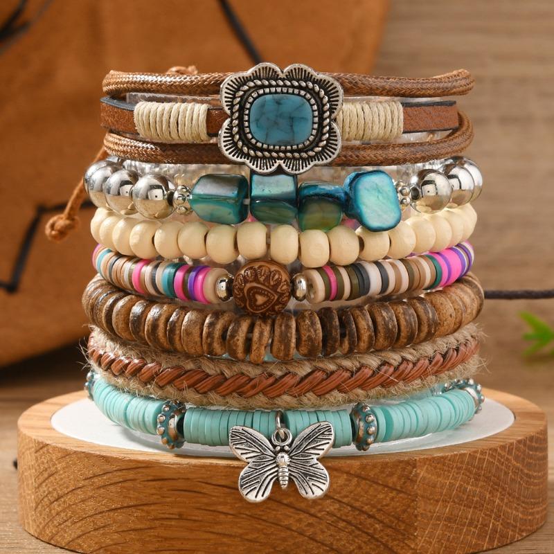 

Хит продаж новый женский многослойный браслет из бусин, партия браслетов разноцветный