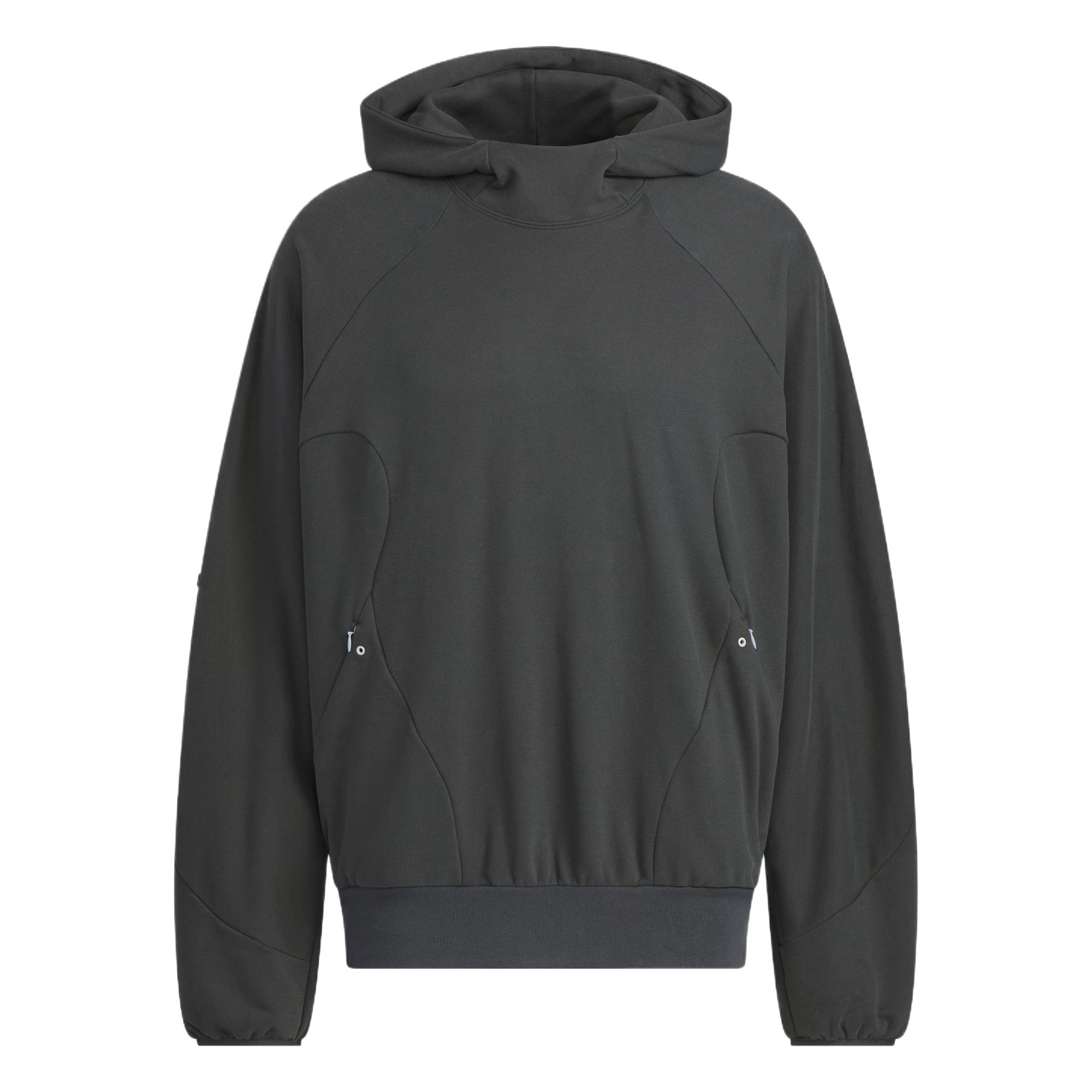 adidas Black Men s Short Loose Hooded Pullover Sweatshirt JM8606 S