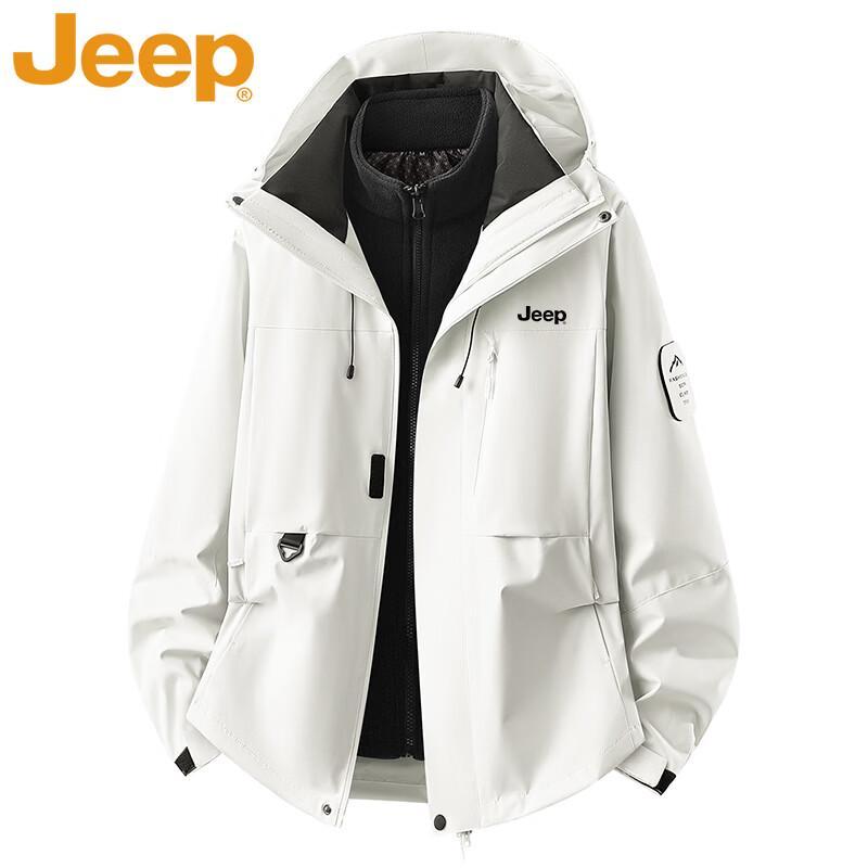 Jeep Men's 3-in-1 Waterproof Windbreaker Mountaineering Jacket