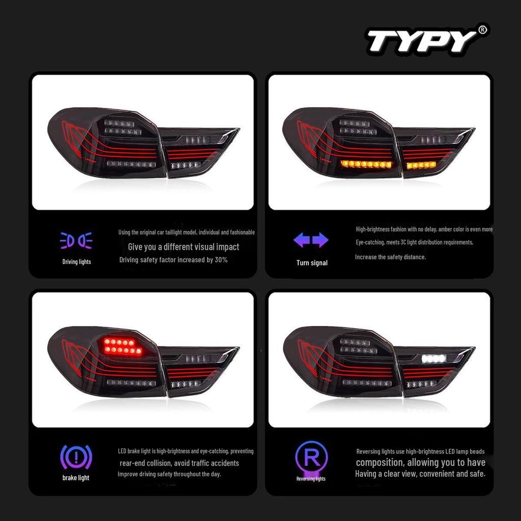 BMW X4 Tail Light Assembly 2014-2018: Modified CSL LED Rear Lights with Daytime Running and Flowing Turn Signals