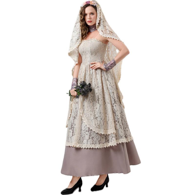 Cosplay European and American Halloween Renaissance Vintage Dress Dress Victorian Lace Dress