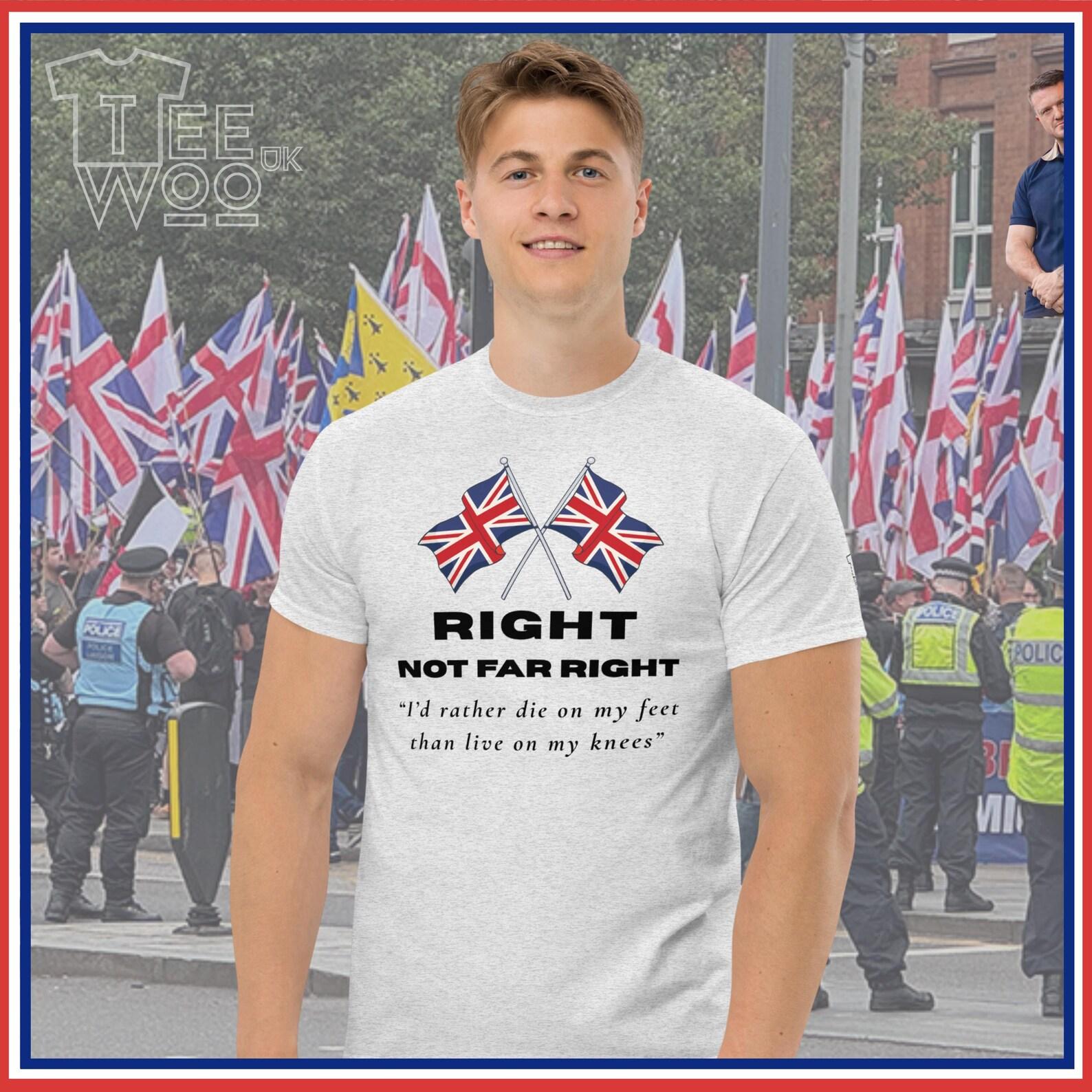 British Patriotism Union Flag T-Shirt: Right Not Far Right L