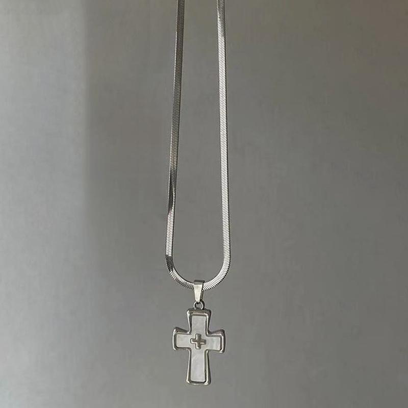 Mädchenstil Weinrot Leder Kreuz Choker Schlüsselbein Kette Aufhellendes Halskette