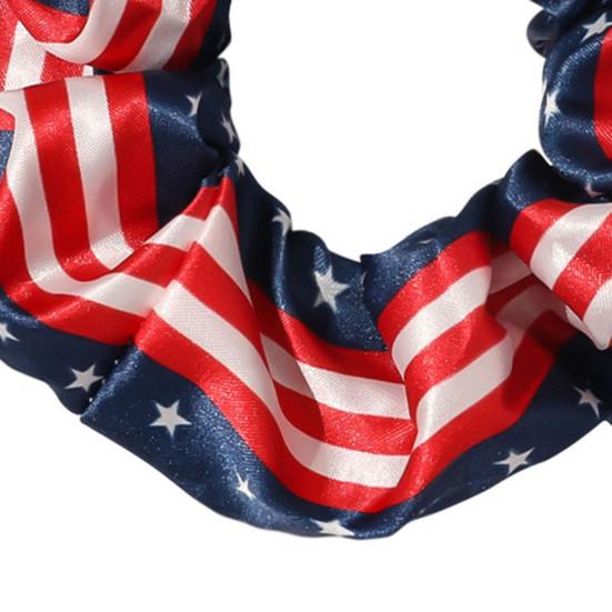 DamenHaargummi Weich Fest Haltbar Dehnbar Nützlich Hohe Elastizität Gummiband Amerikanische Flagge Druck Waschbar Haargummi HaarDekoration