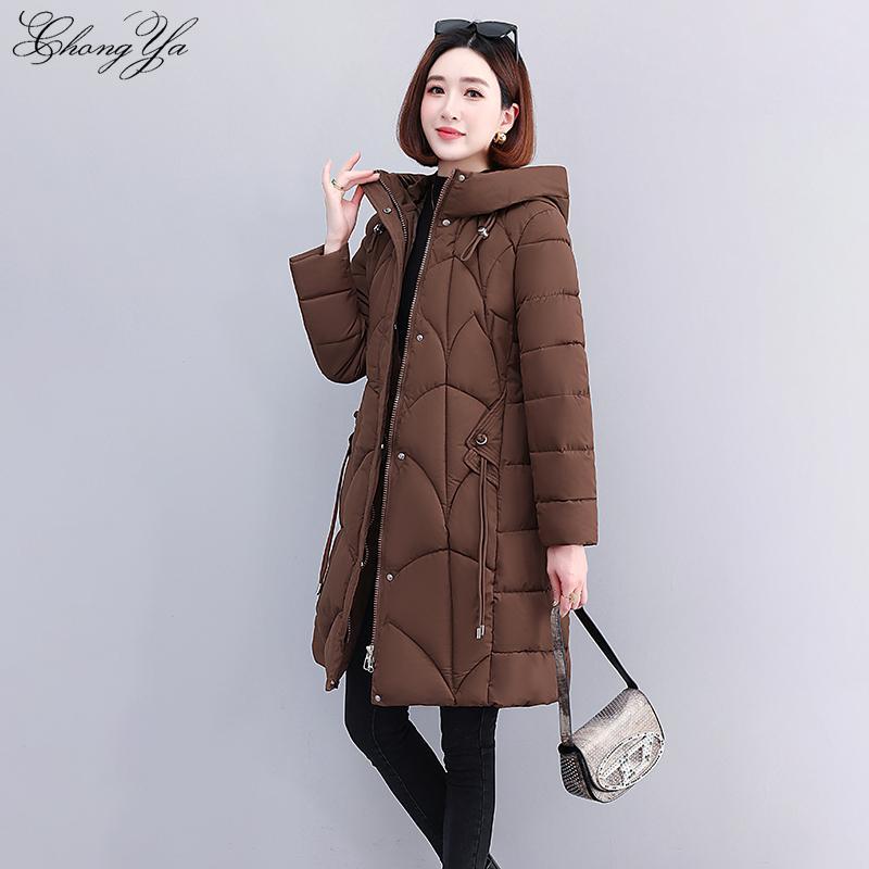 Winter Damen Mantel Lange Verdickte Warme Baumwolle Gepolsterte Parka Damen Jacke