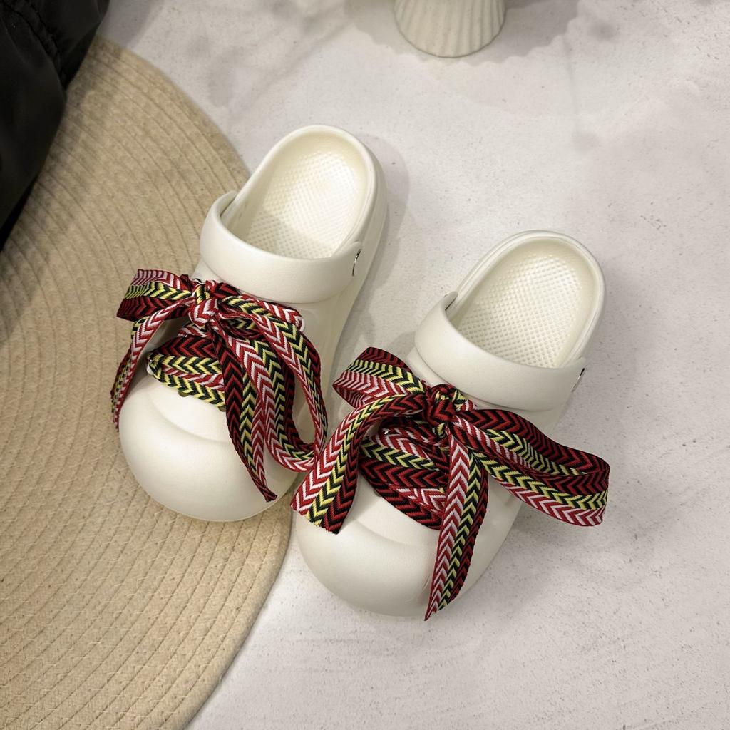 Fashion Non-slip and Versatile Height-increasing Cool Slippers Simple and Breathable Straps Hole Shoes Outer Wear Thick Soles 2025 Summer and 