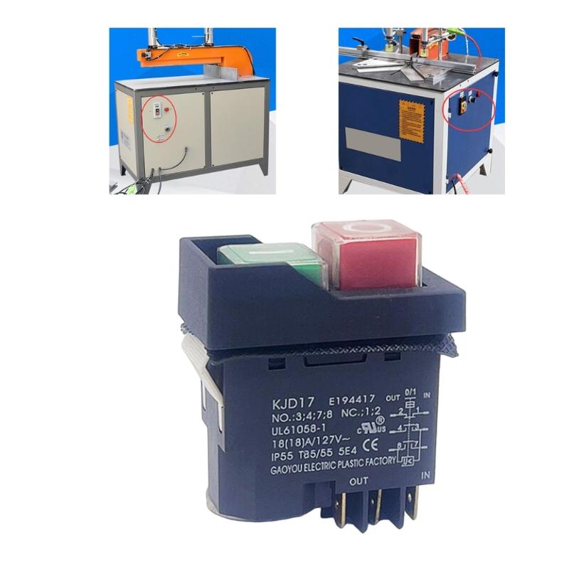 Convenient 127V Electromagnetic Push Button 127V 18A 6 Pin Small Button Switches Efficient Push Button with Brakes