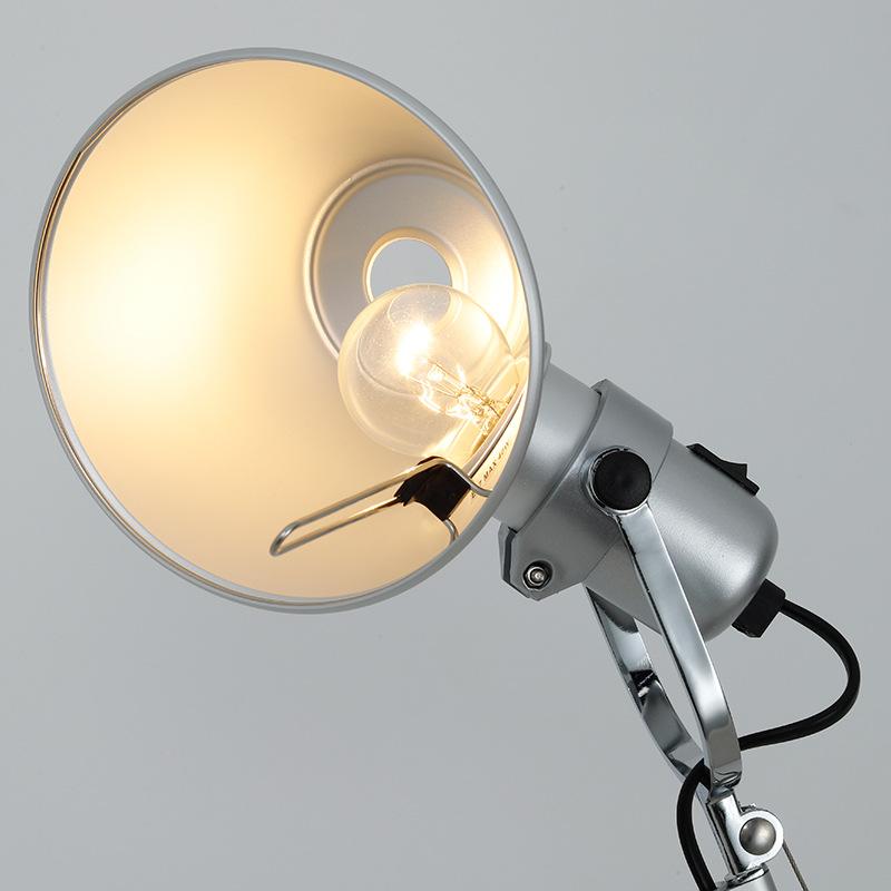 Adjustable Long Swing Arm Desk Lamp Modern Fashion Silver Aluminium Office Reading Study LED Clamp Desktop Table Light with Clip