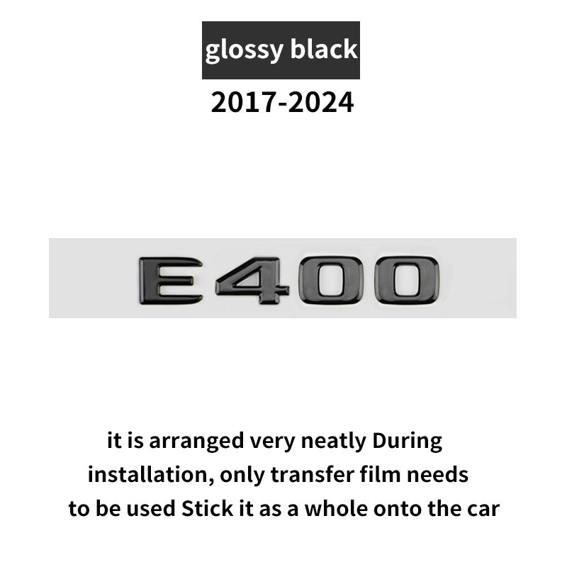 Suitable for Mercedes Benz rear letter sticker W213 C238 w214 E43 E53 E63S E200d E260 E300 E350e E450d 4MATIC V8BITURBO GloosyBK HJS2
