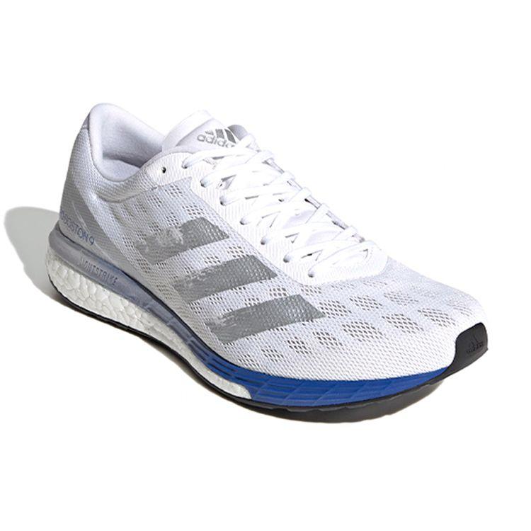 adidas Adizero Boston 9 Silver Metallic Royal Blue Men Sneakers White Footwear-White EG4672