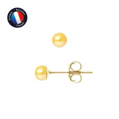 Earrings - - Genuine Cultured Pearls - 9ct Yellow Gold - Diameter 4-5 Mm - AAA+