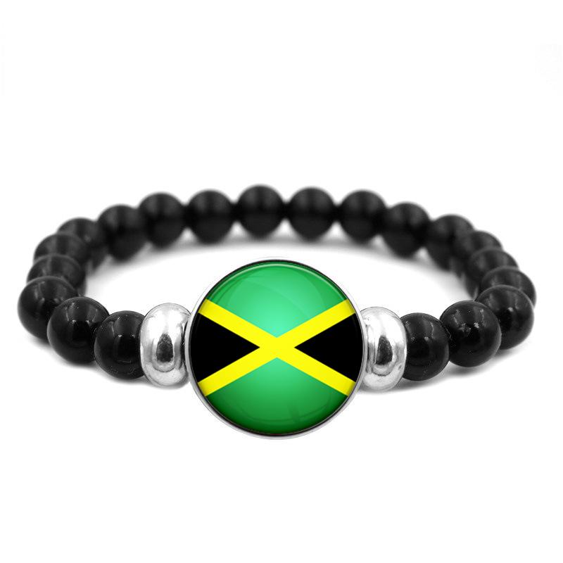 287 Länder Nationalflagge Druckknopf Elastisches Band Perlen Länderflagge Unabhängigkeitstag Perlen Schmuck Perlenarmband